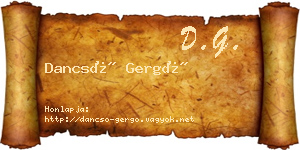 Dancsó Gergő névjegykártya