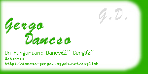 gergo dancso business card