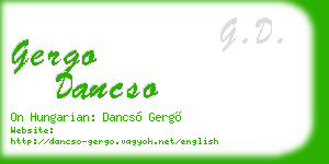gergo dancso business card